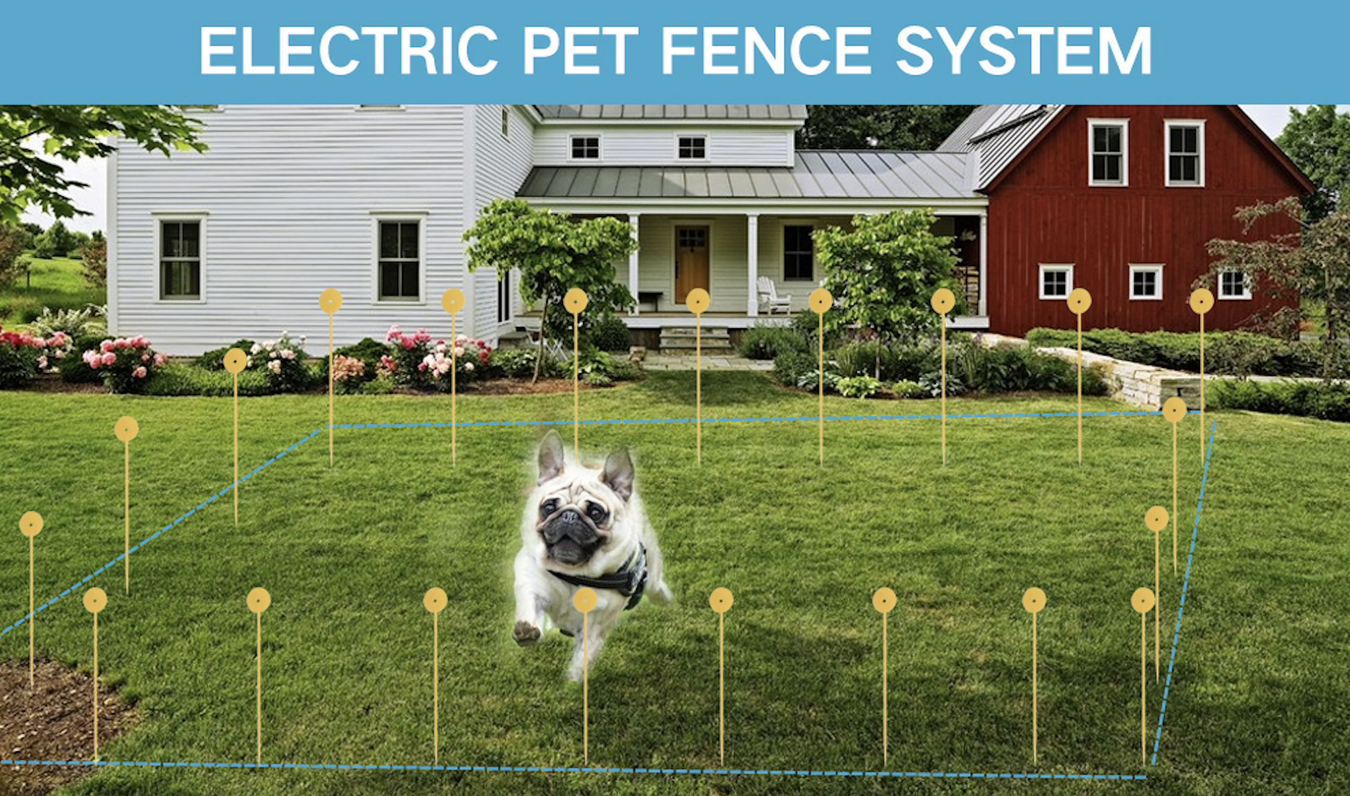 BoundaNyn Invisible Electric Dog Fence for Large Areas Pawfect Way