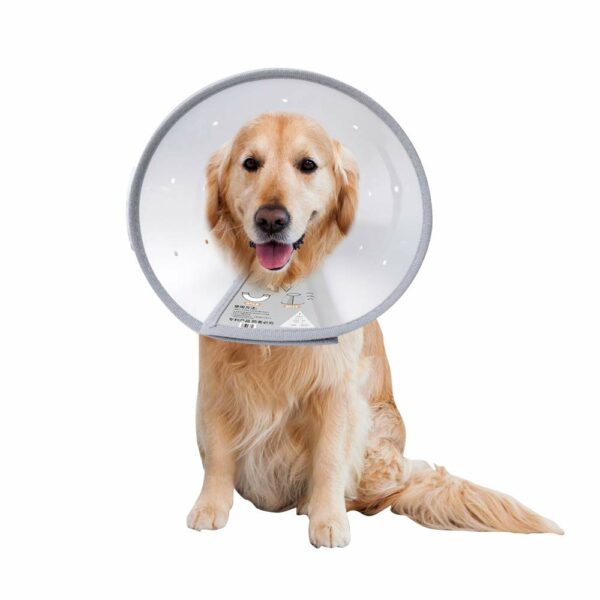Small Dog Collar Inflatable Dog Cone Collar - Soft Recovery Donut For Pets After Surgery (Alternative To E-Collar, Doesn't Block Vision) - Green/Blue, Medium Cone For Dogs After Surgery