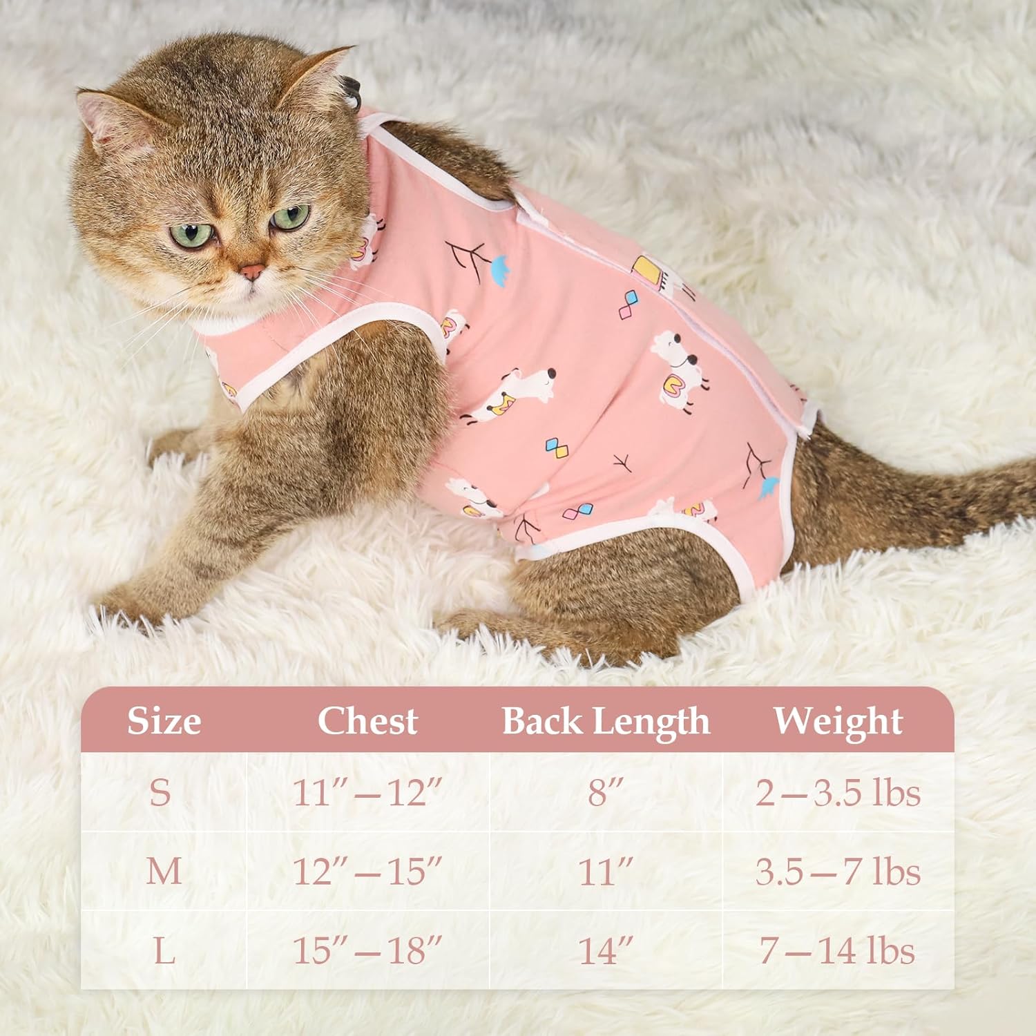 KittyCozy Cat Onesie – BreathableCat Recovery Suit for Surgery