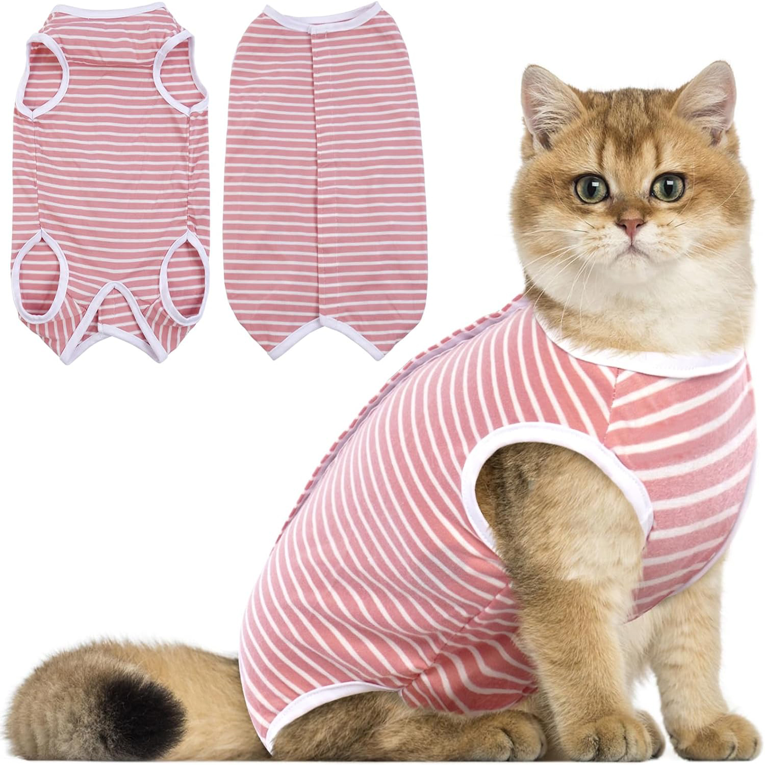 Recovery Surgical Diy Cat Onesie T Shirt Cat Surgical Suit Diy Cat Onesie  Cat Wearing Cone, image size:1500x1500