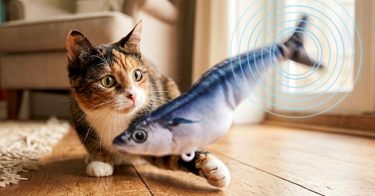 Tap-Activated Flopping Motion Triggers Instant Cat Excitement