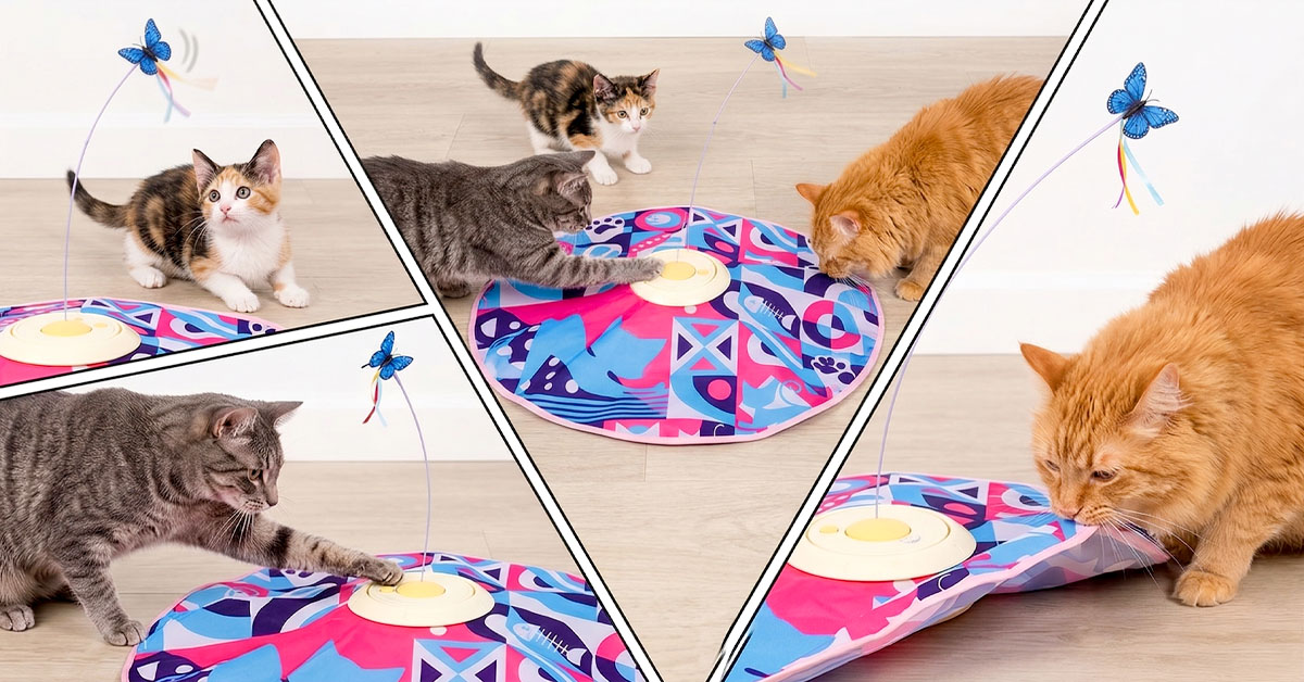 FlutterMat Withstands Vigorous Play — Scratch And Chew Resistant
