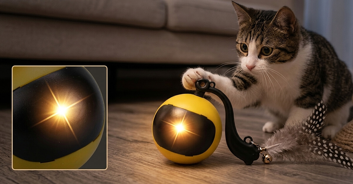 Vibrant LED Lights Captivate Curious Cats Effortlessly