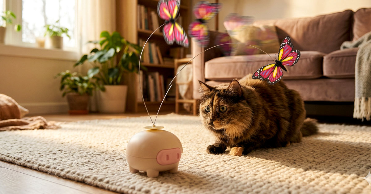 Keeps Cats Active With Fluttering Butterfly Motion