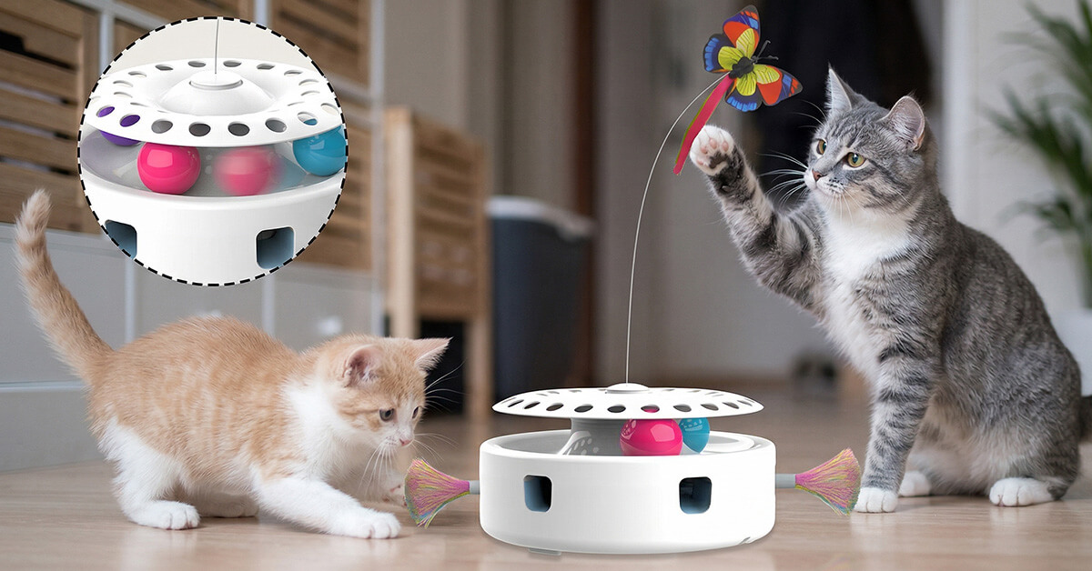 Spin & Flutter Entertains Cats All Day