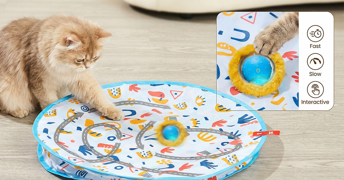 Touch-Activated Motion Keeps Kitty Pouncing Longer