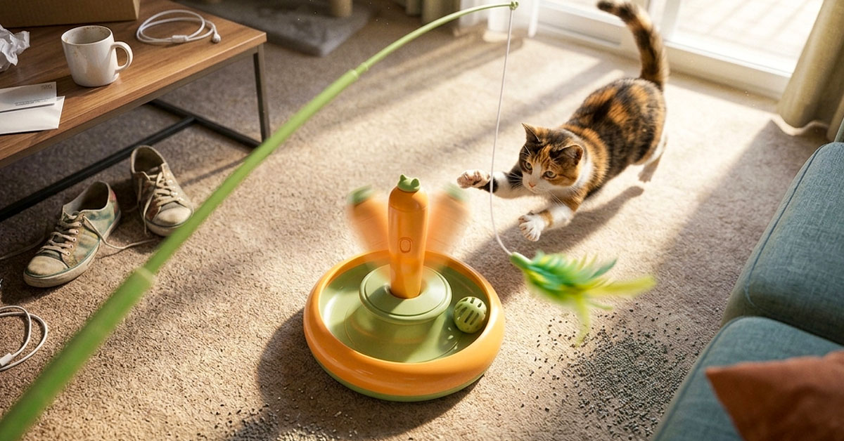 Spins Unpredictably — Cats Never Get Bored.