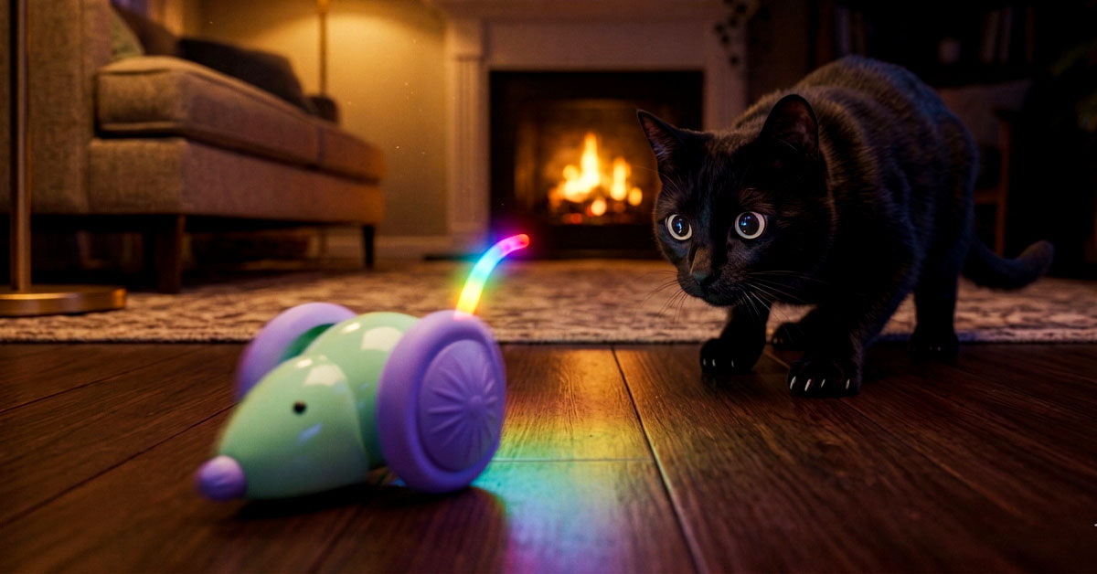 Glowing Colorful Tails Grab Your Cat's Attention