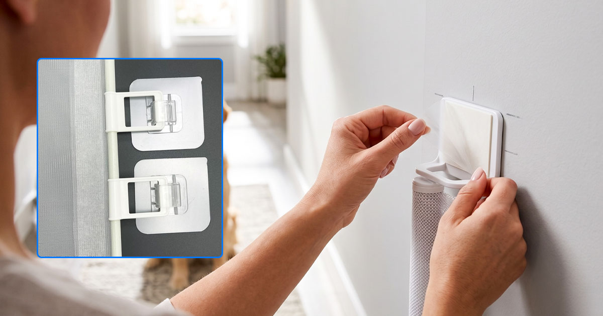 Install Without Drilling — Adhesive Mounts Included