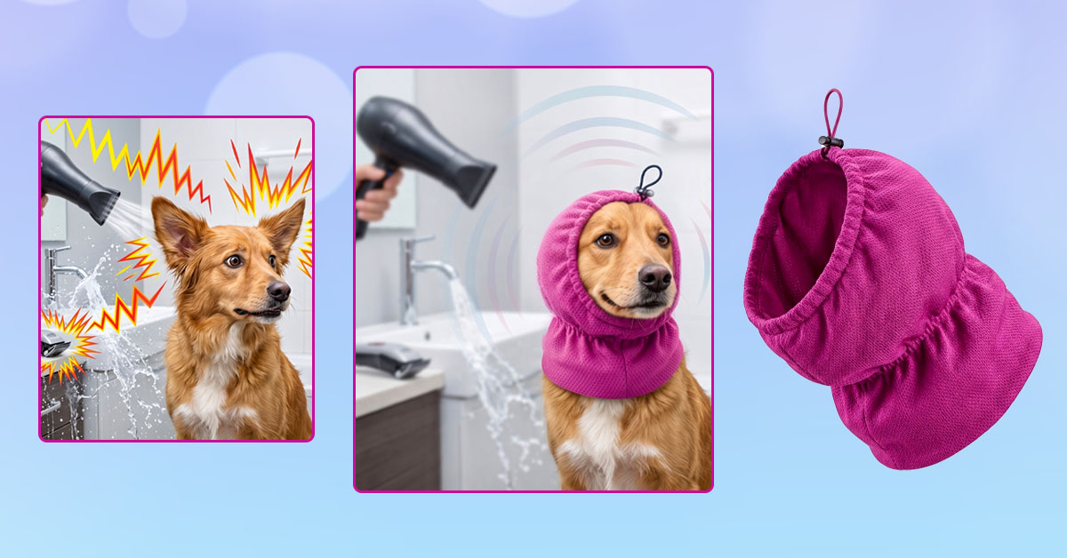 Shields Sensitive Ears from Loud Grooming Noises