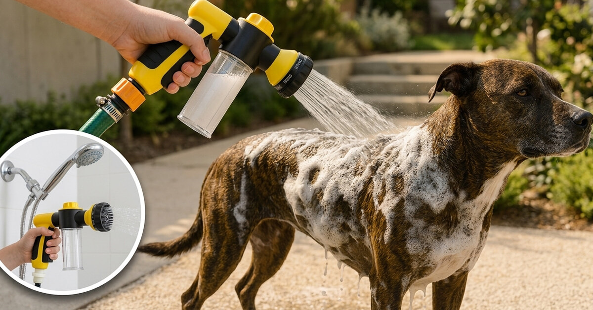 Connects To Showers And Garden Hoses Instantly