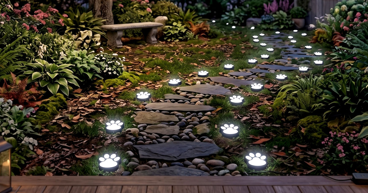 Adds Whimsical Pawprint Trail Glow Outdoors Instantly