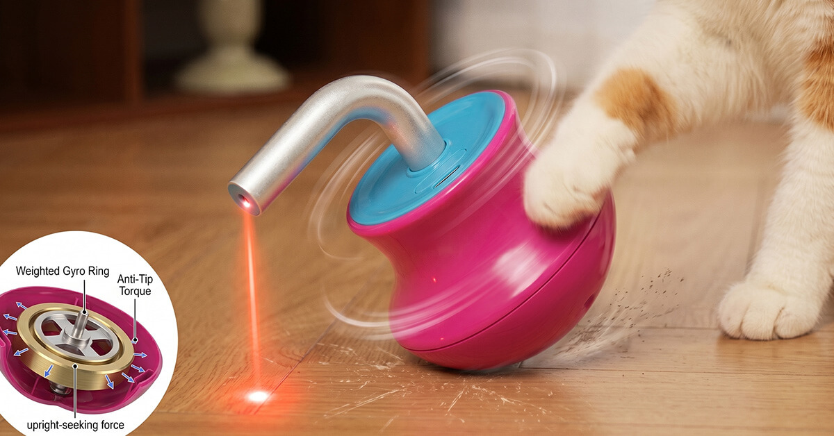 Anti-Tip Gyro Design Stays Upright During Play