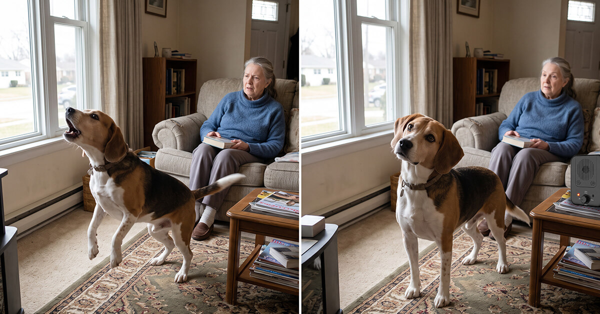 Interrupt barking with ultrasonic sound