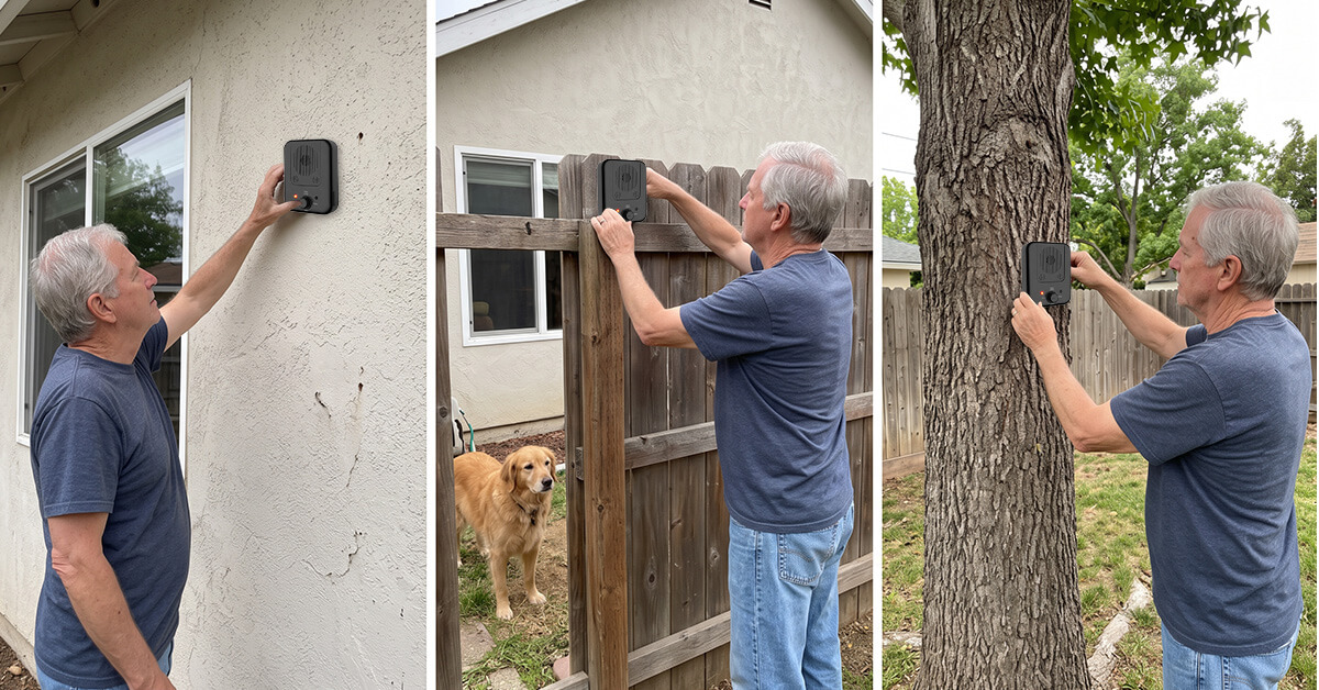 Mounts easily to walls, fences, and trees