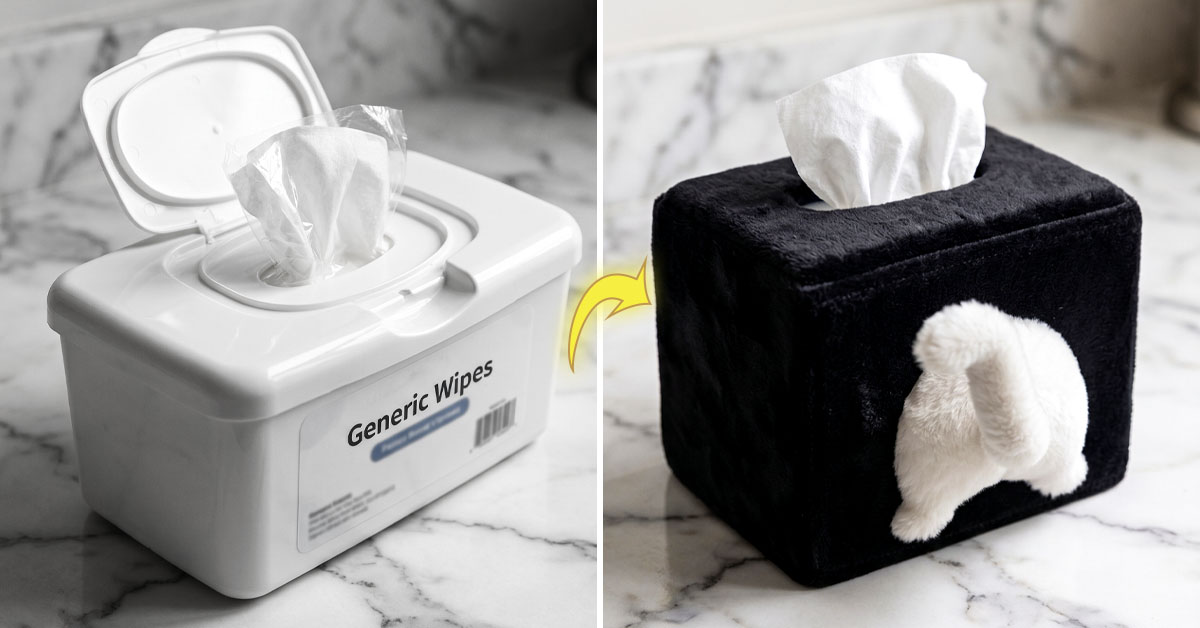 Hides Unsightly Plastic Wipes Containers Instantly