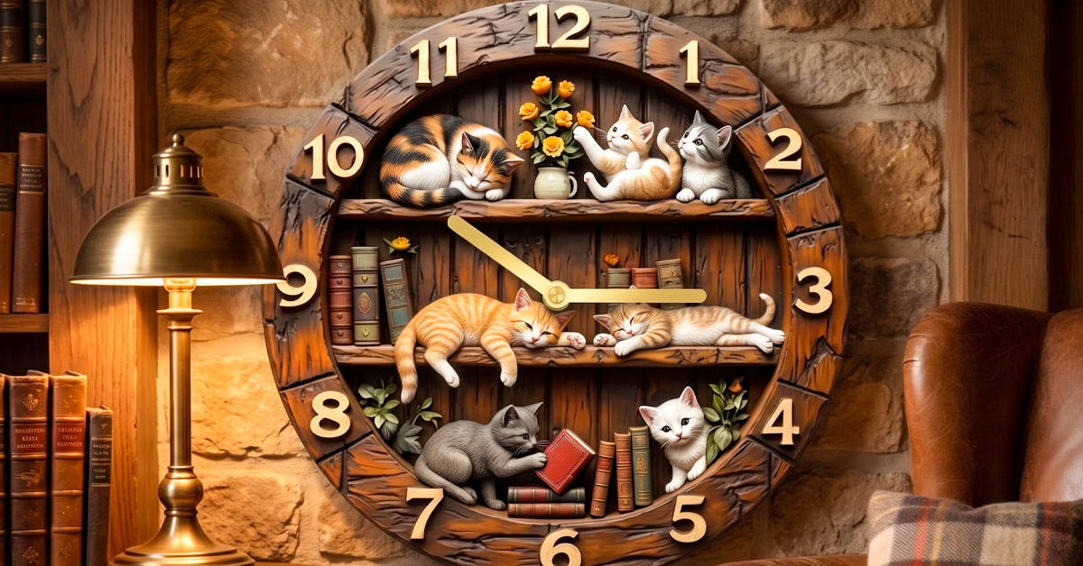 Features Multiple Cats In Delightful Playful Poses