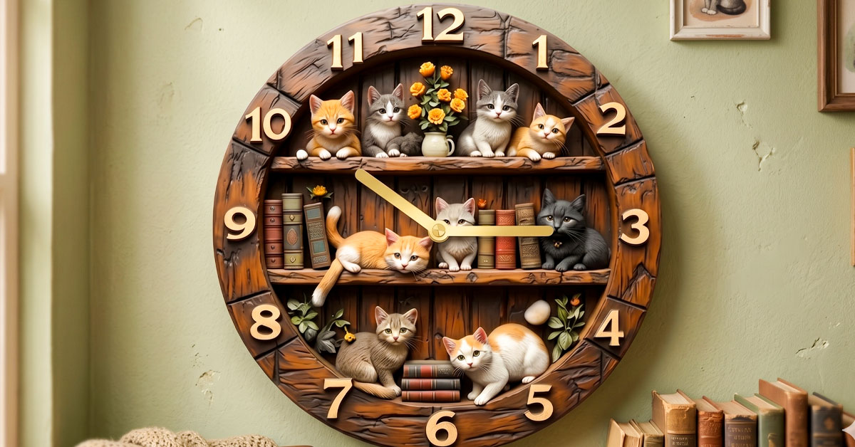 Keeps Perfect Time With Whimsical Feline Style
