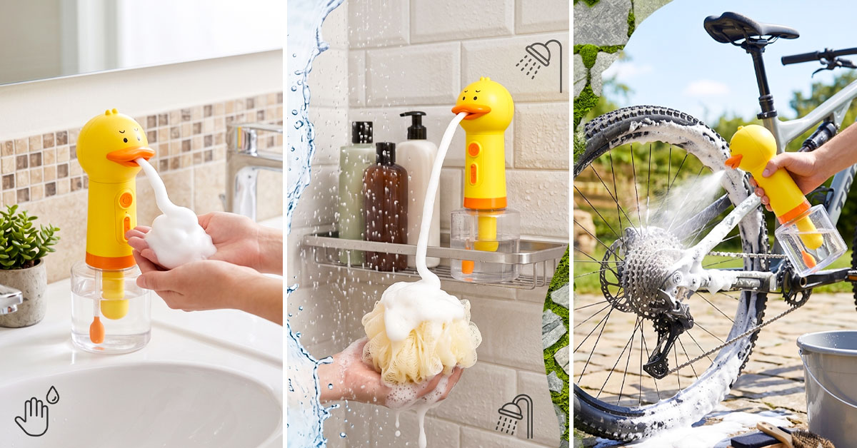 QuackFoam Fits Sinks, Showers, and Outdoor Cleaning