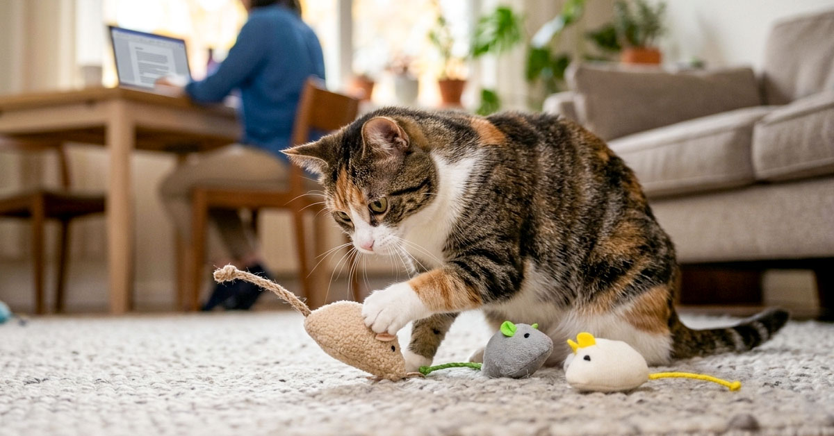 Promotes Independence — Cats Play Without You
