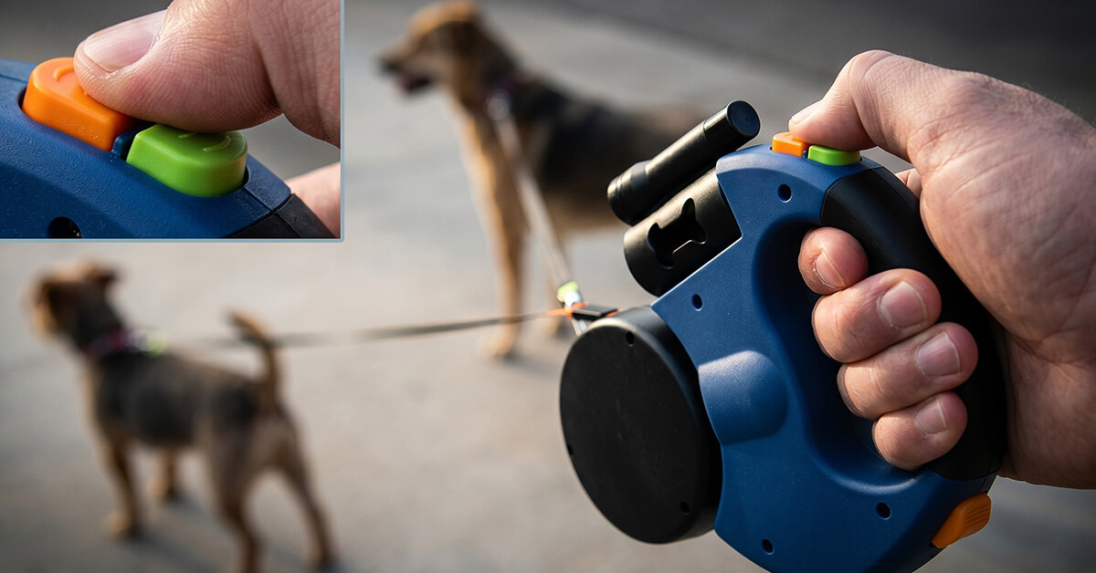 Controls Two Dogs Independently With One Hand