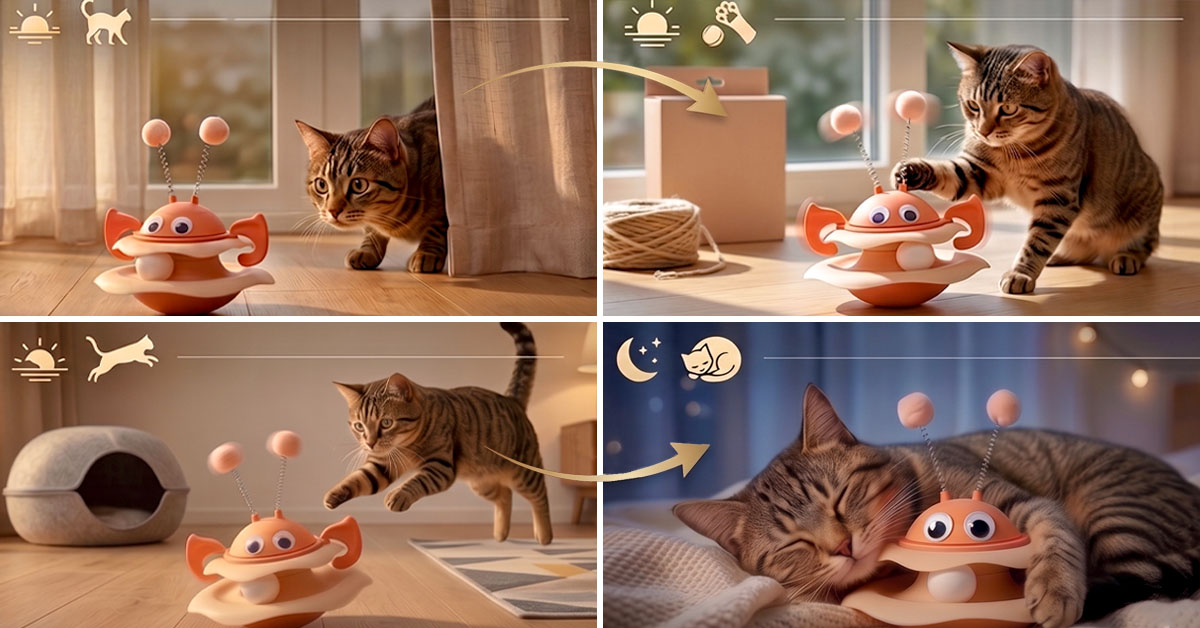 Keeps Indoor Cats Active and Entertained Daily