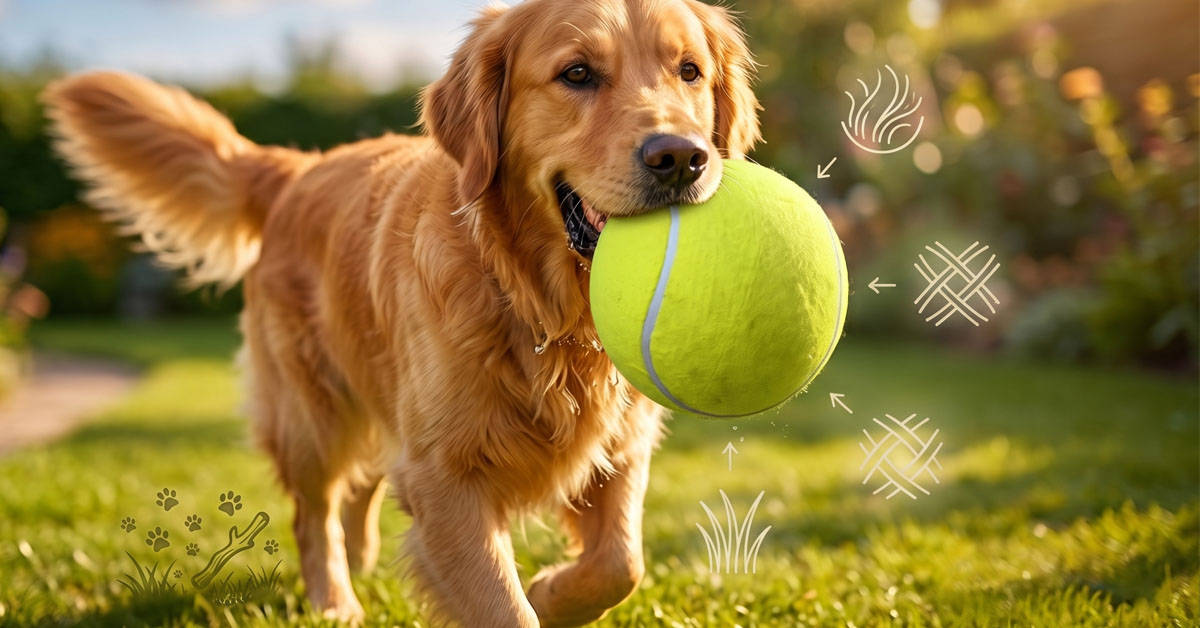 Soft, felt-like texture dogs love to fetch
