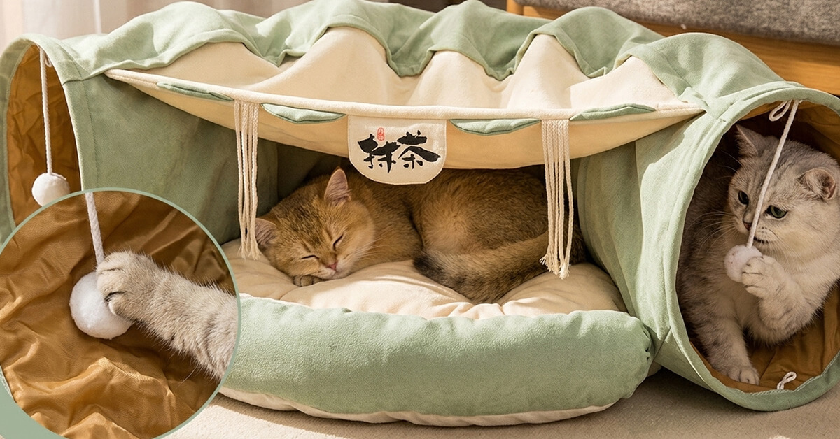 Combines Cozy Bed And Playful Tunnel In One