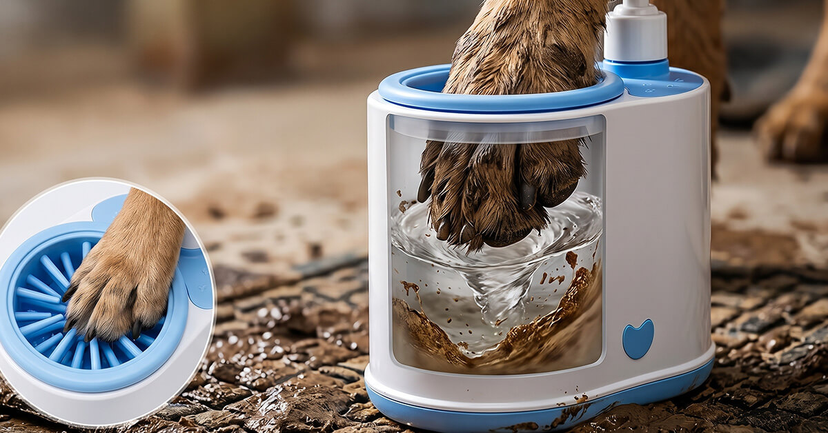 Cleans Muddy Paws in Seconds Effortlessly