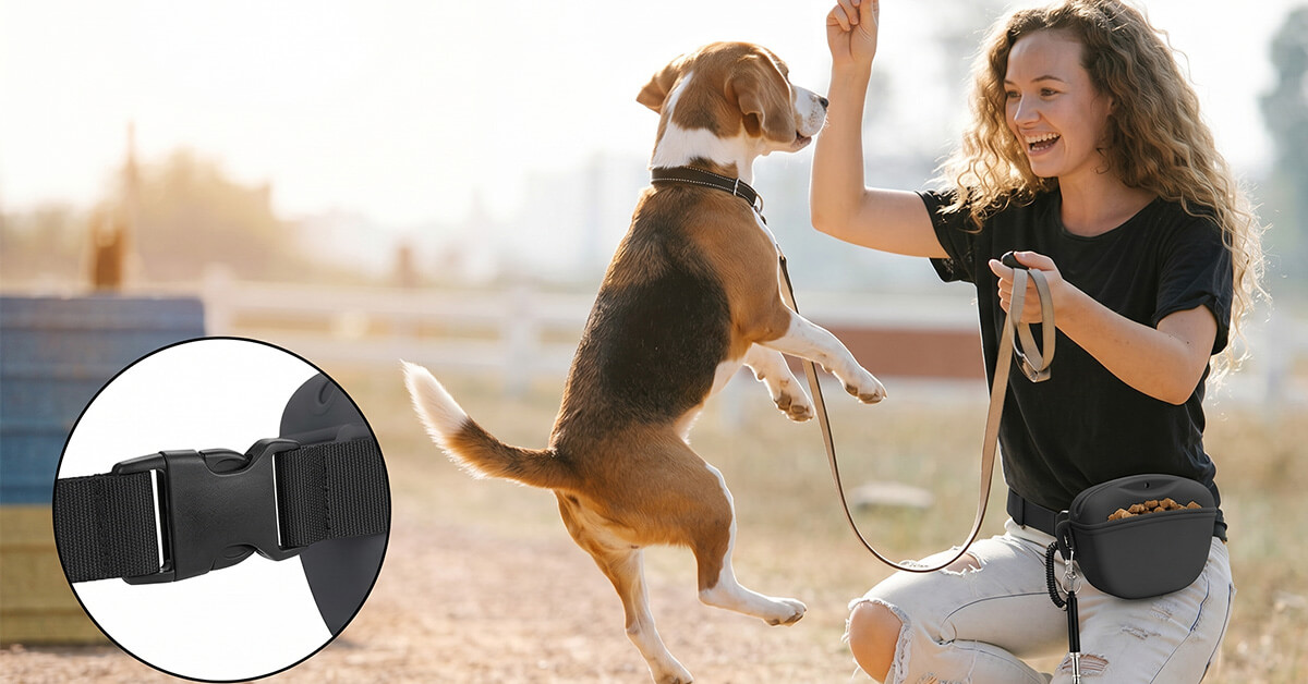 PawPocket Clips Comfortably Around Your Waist Instantly