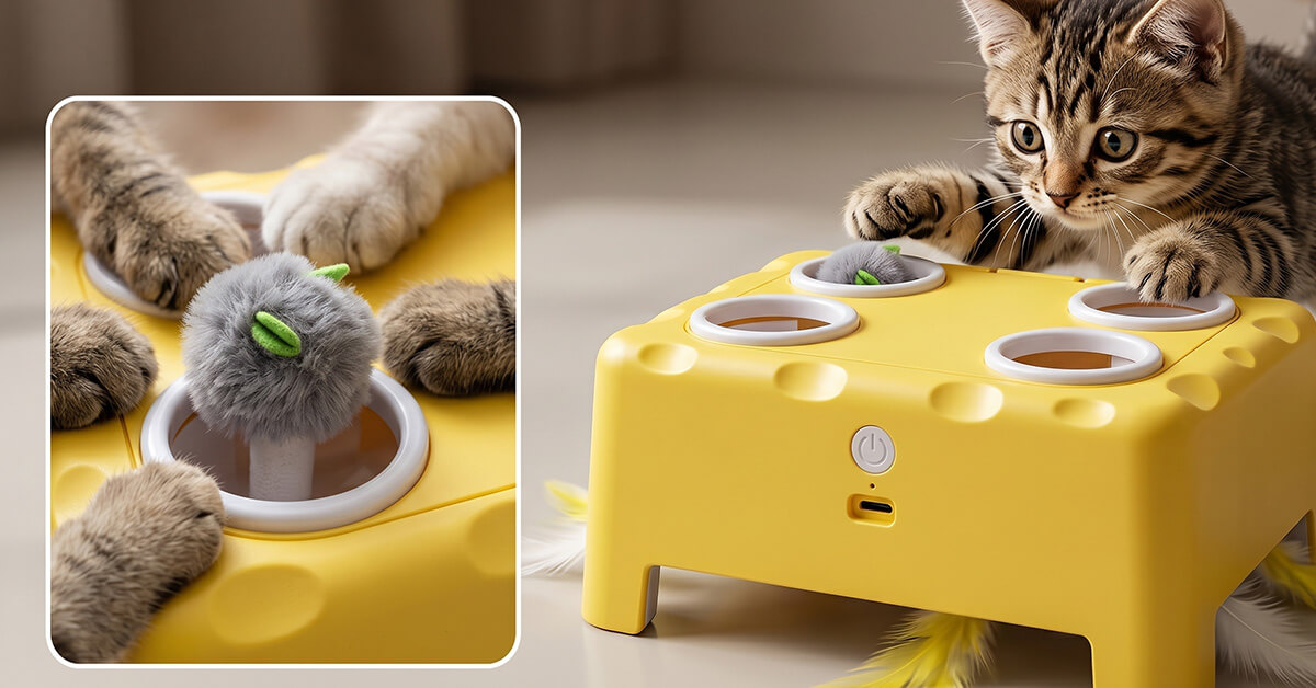 PawWhack's 4-Hole Design Keeps Cats Guessing Constantly