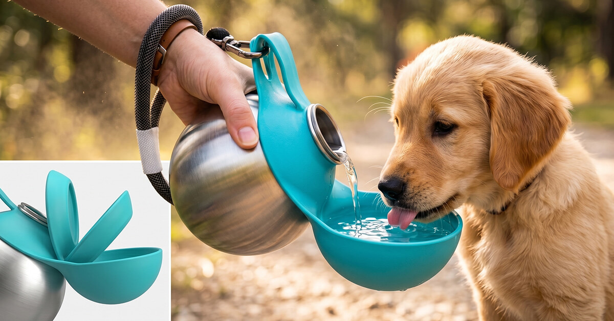 Flip-out Silicone Bowl Hydrates Pets Instantly