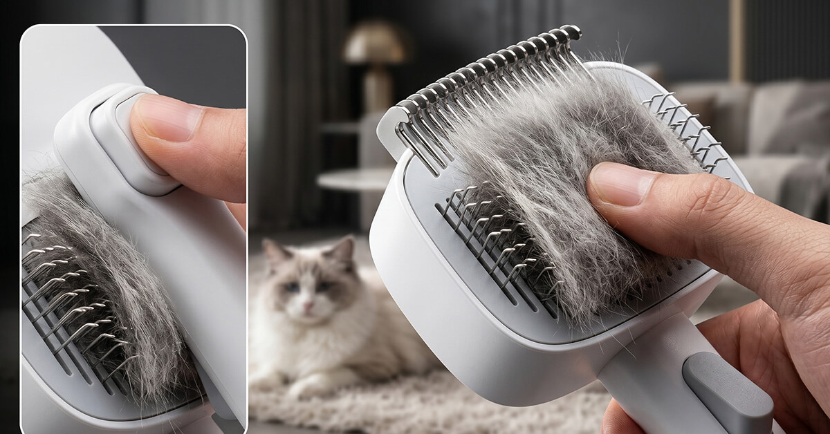 Release Button Clears Collected Fur In Seconds