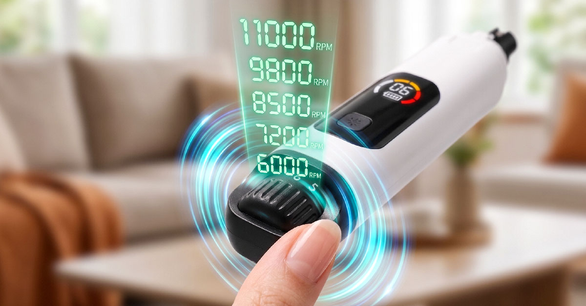 6-Speed Knob Adjusts 6000-11000 RPM Effortlessly