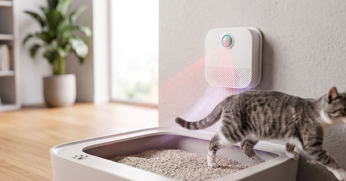 Auto-Activates Via Smart Infrared Cat Detection Sensor